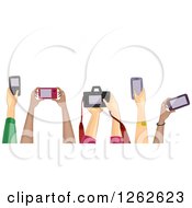 Poster, Art Print Of Diverse Hands Holding Cameras