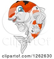 Poster, Art Print Of Happy Calico Koi Fish Giving A Thumb Up