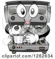 Poster, Art Print Of Happy Espresso Maker Machine Making Coffee