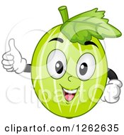 Happy Gooseberry Character Holding A Thumb Up