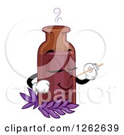 Clipart Of A Bottle Character Smelling Organic Perfume Royalty Free Vector Illustration by BNP Design Studio