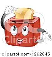 Poster, Art Print Of Toaster Character Holding A Slice Of Bread