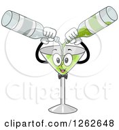 Poster, Art Print Of Martini Glass Character Mixing Alcohol
