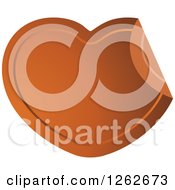 Clipart Of A Peeling Brown Heart Tag Label Royalty Free Vector Illustration