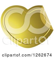 Poster, Art Print Of Peeling Gold Heart Tag Label