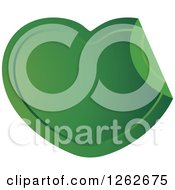 Clipart Of A Peeling Green Heart Tag Label Royalty Free Vector Illustration