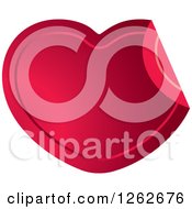 Clipart Of A Peeling Magenta Heart Tag Label Royalty Free Vector Illustration