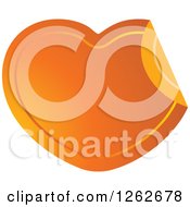 Clipart Of A Peeling Orange Heart Tag Label Royalty Free Vector Illustration