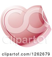 Clipart Of A Peeling Pink Heart Tag Label Royalty Free Vector Illustration