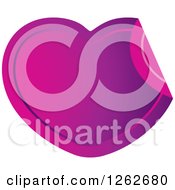 Clipart Of A Peeling Purple Heart Tag Label Royalty Free Vector Illustration