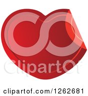 Clipart Of A Peeling Red Heart Tag Label Royalty Free Vector Illustration