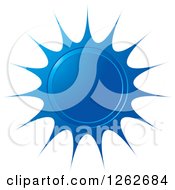 Clipart Of A Sunburst Blue Seal Tag Label Royalty Free Vector Illustration