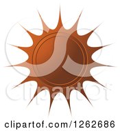 Clipart Of A Sunburst Brown Seal Tag Label Royalty Free Vector Illustration