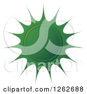 Clipart Of A Sunburst Green Seal Tag Label Royalty Free Vector Illustration