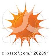 Clipart Of A Sunburst Orange Seal Tag Label Royalty Free Vector Illustration