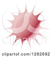 Clipart Of A Sunburst Pink Seal Tag Label Royalty Free Vector Illustration