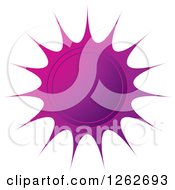 Clipart Of A Sunburst Purple Seal Tag Label Royalty Free Vector Illustration