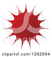 Clipart Of A Sunburst Red Seal Tag Label Royalty Free Vector Illustration