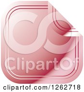 Clipart Of A Peeling Pink Square Tag Label Royalty Free Vector Illustration