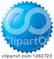 Clipart Of A Blue Burst Tag Label Seal Royalty Free Vector Illustration