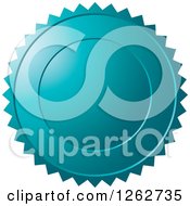 Clipart Of A Teal Burst Tag Label Seal Royalty Free Vector Illustration