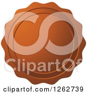 Clipart Of A Brown Wax Seal Tag Label Royalty Free Vector Illustration