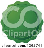 Clipart Of A Green Wax Seal Tag Label Royalty Free Vector Illustration
