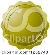 Clipart Of An Olive Green Wax Seal Tag Label Royalty Free Vector Illustration