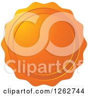 Clipart Of An Orange Wax Seal Tag Label Royalty Free Vector Illustration