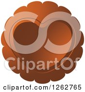 Clipart Of A Brown Heart Tag Label Royalty Free Vector Illustration