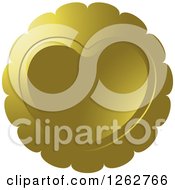 Clipart Of A Gold Heart Tag Label Royalty Free Vector Illustration