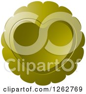 Clipart Of A Olive Green Heart Tag Label Royalty Free Vector Illustration