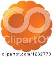 Clipart Of An Orange Heart Tag Label Royalty Free Vector Illustration
