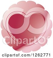 Clipart Of A Pink Heart Tag Label Royalty Free Vector Illustration