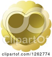 Clipart Of A Gold Heart Tag Label Royalty Free Vector Illustration