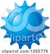 Clipart Of A Gear Like Blue Tag Label Royalty Free Vector Illustration