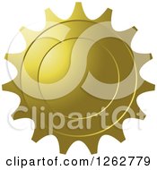 Clipart Of A Gear Like Gold Tag Label Royalty Free Vector Illustration