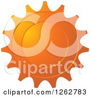 Clipart Of A Gear Like Orange Tag Label Royalty Free Vector Illustration