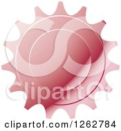 Clipart Of A Gear Like Pink Tag Label Royalty Free Vector Illustration