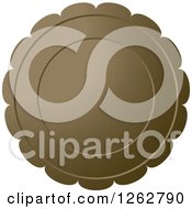 Clipart Of A Floral Like Brown Tag Label Royalty Free Vector Illustration