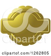 Clipart Of A Doily Like Gold Tag Label With Text Space Royalty Free Vector Illustration
