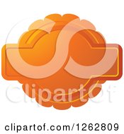 Clipart Of A Doily Like Orange Tag Label With Text Space Royalty Free Vector Illustration