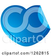 Clipart Of A Peeling Blue Heart Tag Label Royalty Free Vector Illustration