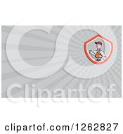 Clipart Of A Cartoon Architect And Rays Business Card Design Royalty Free Vector Illustration by patrimonio