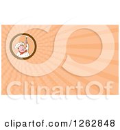 Clipart Of A Chef Holding A Fork And Rays Business Card Design Royalty Free Vector Illustration