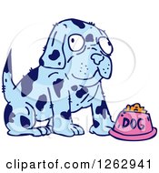 Blue Spotted Dog With Food
