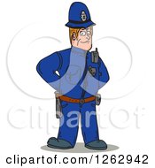 Clipart Of A Cartoon London Police Officer Royalty Free Vector Illustration