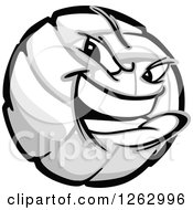 Clipart Of A Tough Volleyball Mascot Royalty Free Vector Illustration