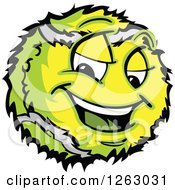 Clipart Of A Tennis Ball Mascot Royalty Free Vector Illustration