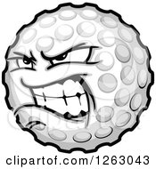 Clipart Of A Tough Golf Ball Mascot Royalty Free Vector Illustration